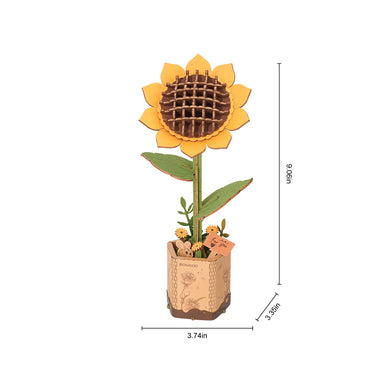 DIY Modern Wooden Puzzle | Sunflower