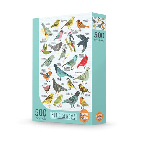 Badge Bomb - Kate Sutton - Bird School 500 Piece Puzzle