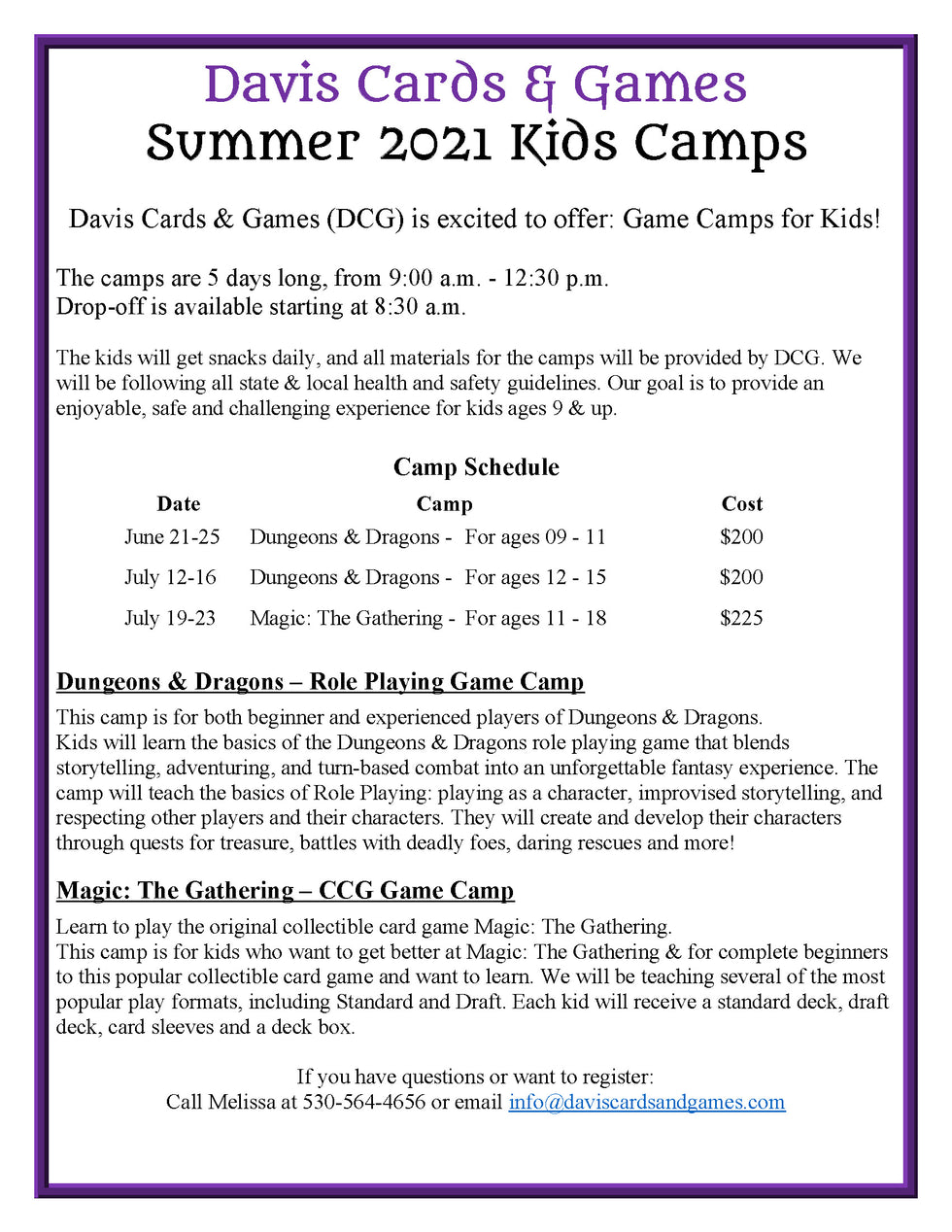 Summer 2021 Kids Camp