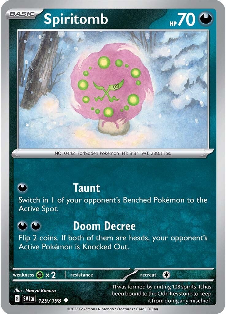 Pokemon Scarlet & Violet Base Set Uncommon Spiritomb #129 Pokemon Scarlet & Violet Base Set Uncommon Spiritomb #129