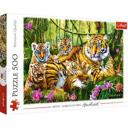 Trefl Red 500 Piece Puzzle - Family of Tigers