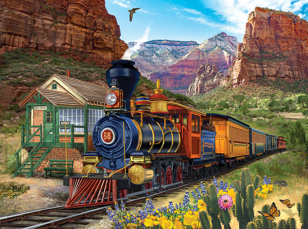 SunsOut: Bigelow Illustrations - Stopping at Dry Gulch 300 Piece Puzzle