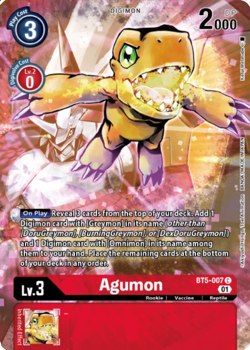 Agumon [BT5-007] (Digimon Royal Knights Card Set) [Battle of Omni Promos]