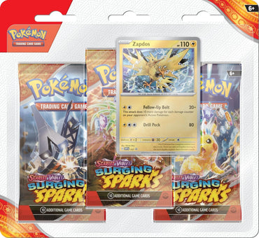 Scarlet & Violet: Surging Sparks - 3 Pack Blisters (Zapdos)