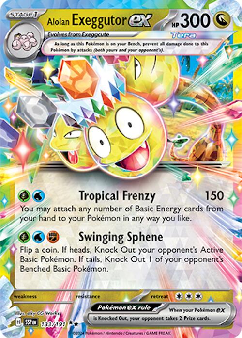 pokemon exeggcute card Alolan Exeggutor ex (133/191) [Scarlet & Violet: Surging Sparks]