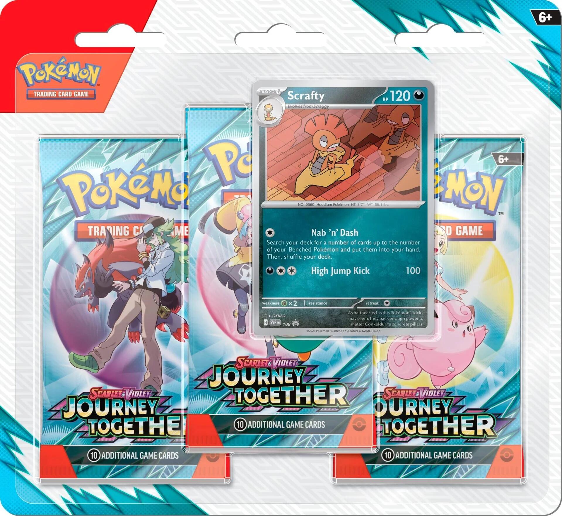 Scarlet & Violet: Journey Together - 3 Pack Blister (Scrafty)