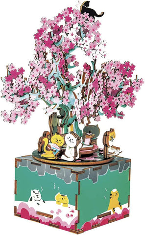 3D Wooden Puzzle Music Box | Cherry Blossom Tree