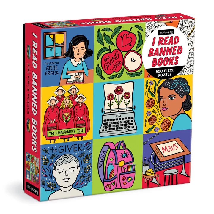 I Read Banned Books by Laura Korzon | Mudpuppy 500 Piece Puzzle