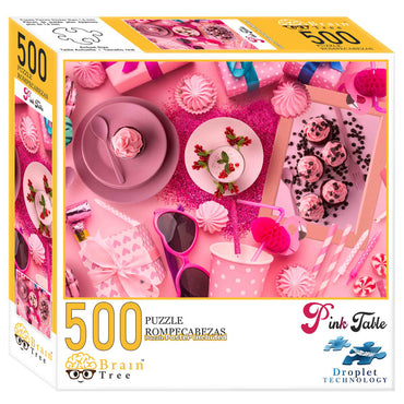 Brain Tree GamesPink Table Jigsaw Puzzle 500 Piece