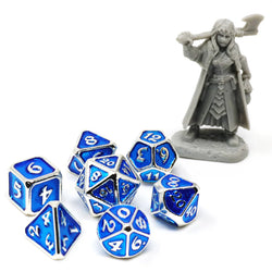 Critlings 7pc Mini RPG Set - Platinum Aquamarine