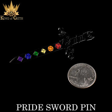Pride Dice Sword (Enamel Pin)