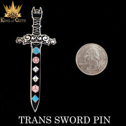 Trans Dice Sword (Enamel Pin)