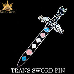 Trans Dice Sword (Enamel Pin)