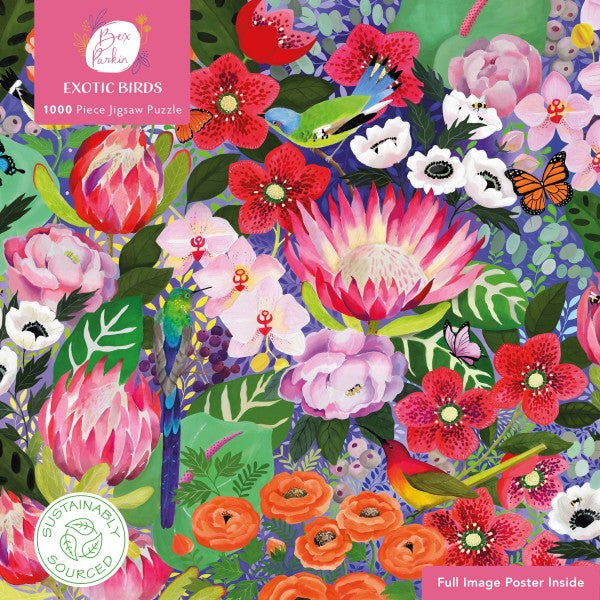 Flame Tree Publishing - Bex Parkin - Exotic Birds 1000 Piece Puzzle