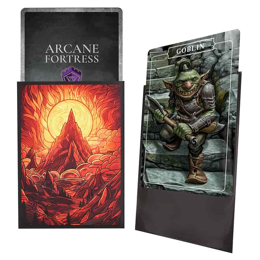 ARCANE FORTRESS: STAINED GLASS: BURNING MOUNTAIN MATTE SLEEVES 100CT
