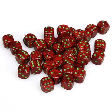 d6 Cube 12mm Speckled Strawberry