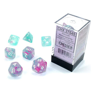 Chessex 7-Set Cube Luminary Nebula Wisteria with White