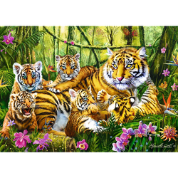 Trefl Red 500 Piece Puzzle - Family of Tigers