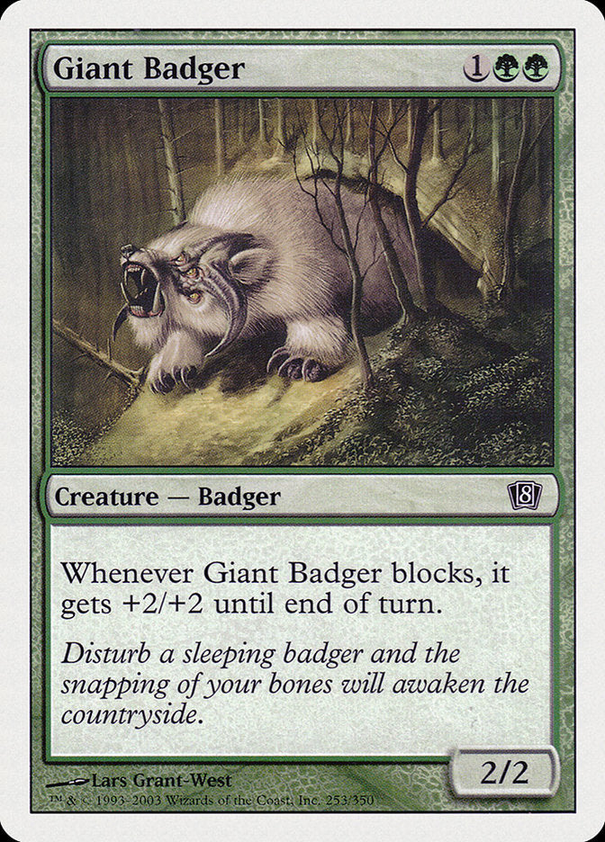 giant mtg card Giant Badger [Eighth Edition]