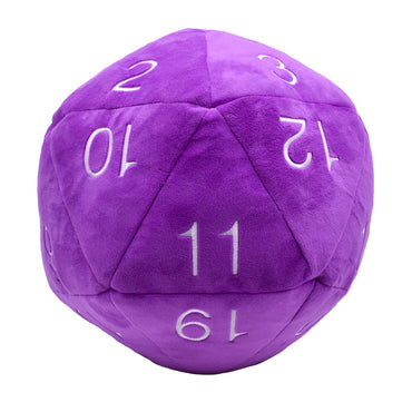 Jumbo Plush Dice D20:Purple with White Numbering