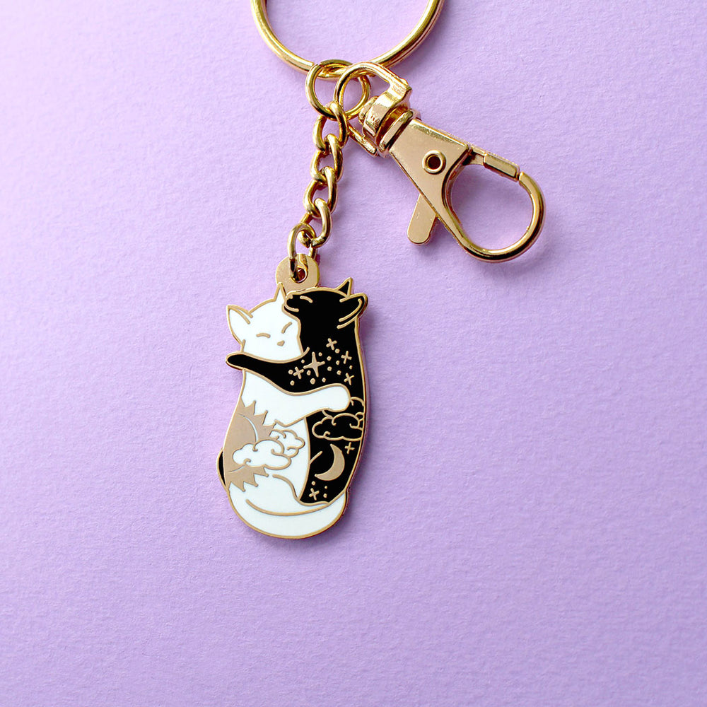 Hugging Cats Keychain by Glitter Punk