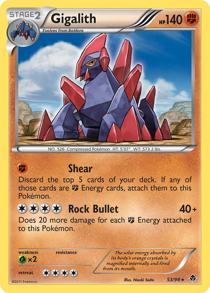 Gigalith (53/98) (Cracked Ice Holo) (Blister Exclusive) [Black & White: Emerging Powers]