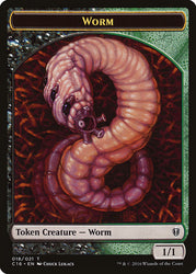 Zombie // Worm Double-Sided Token [Commander 2016 Tokens]