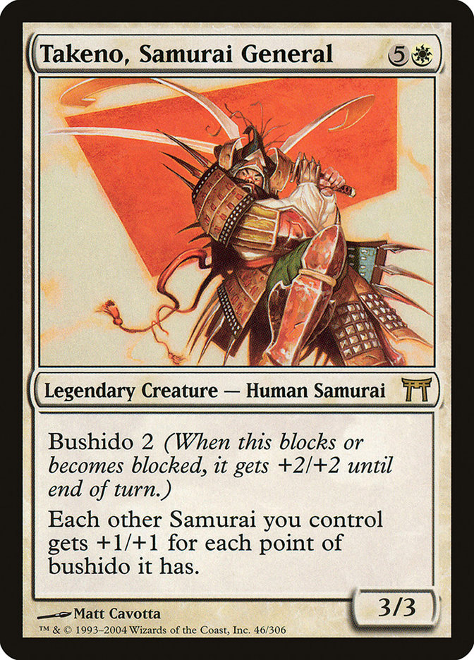 all samurai cards mtg Takeno, Samurai General [Champions of Kamigawa]
