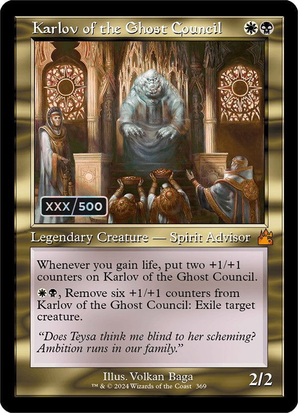mtg card resolution Karlov of the Ghost Council (Retro) (Serialized) [Ravnica Remastered] Style:Scrooge McDuck card-games Track Magic: The Gathering