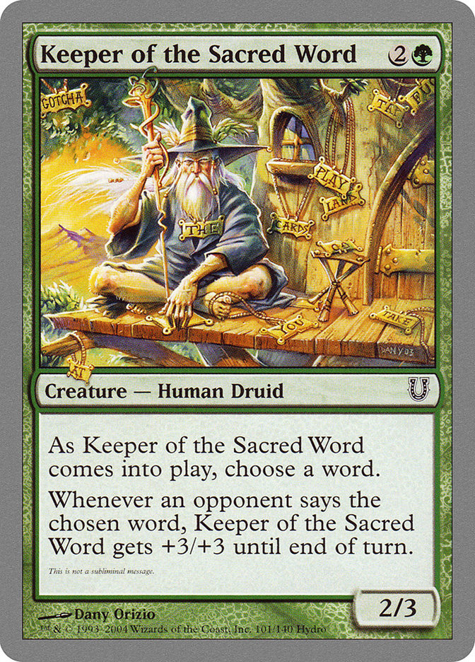 Keeper of the Sacred Word [Unhinged] Lightly Played