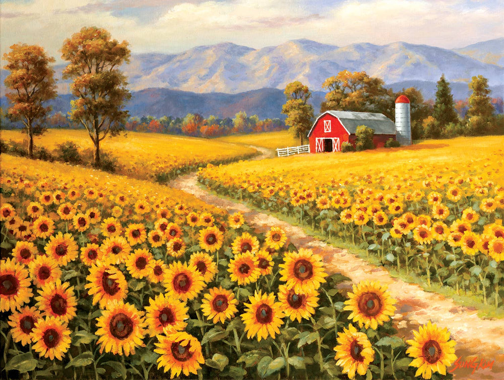 SunsOut: Sung Kim - Red River Sunflower Farm 300 Piece Puzzle