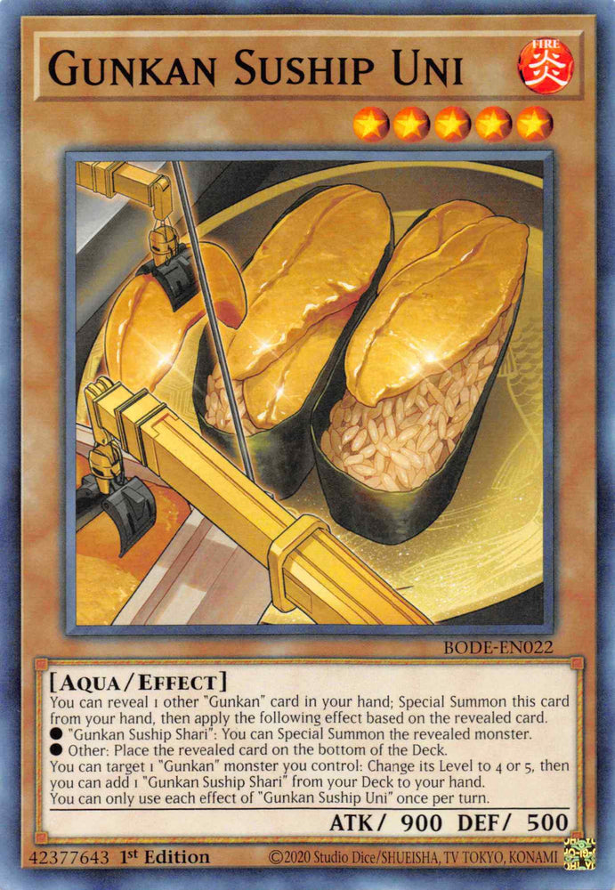 yugioh suship cards BODE-EN049 - Gunkan Shirauo-class Carrier - Common My Gunkan Suship Yugioh Deck