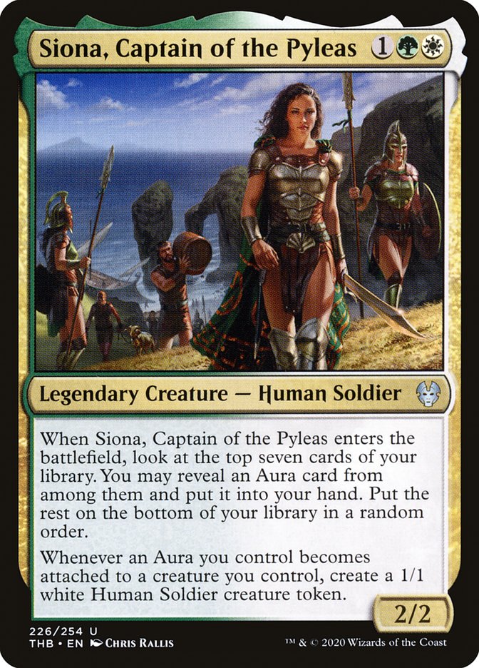 Siona, Captain of the Pyleas [Wilds of Eldraine Commander] Damaged