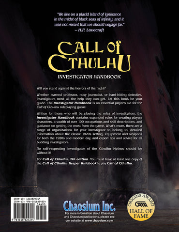 Call of Cthulhu Investigator Handbook