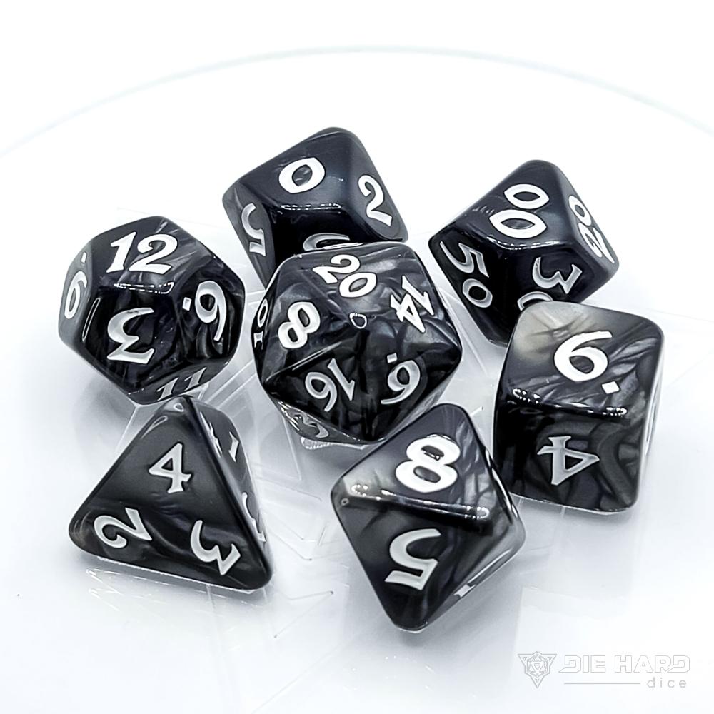 7 Piece RPG Set - Elessia - Shale with White