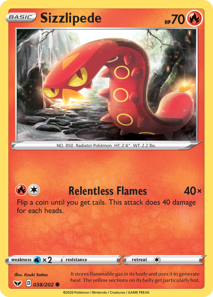 Sizzlipede (038/202) [Sword & Shield: Base Set]