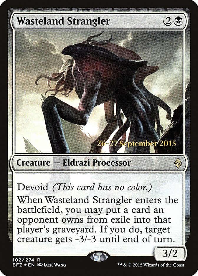 mtg battle for zendikar cards Wasteland Strangler [Battle for Zendikar Prerelease Promos]