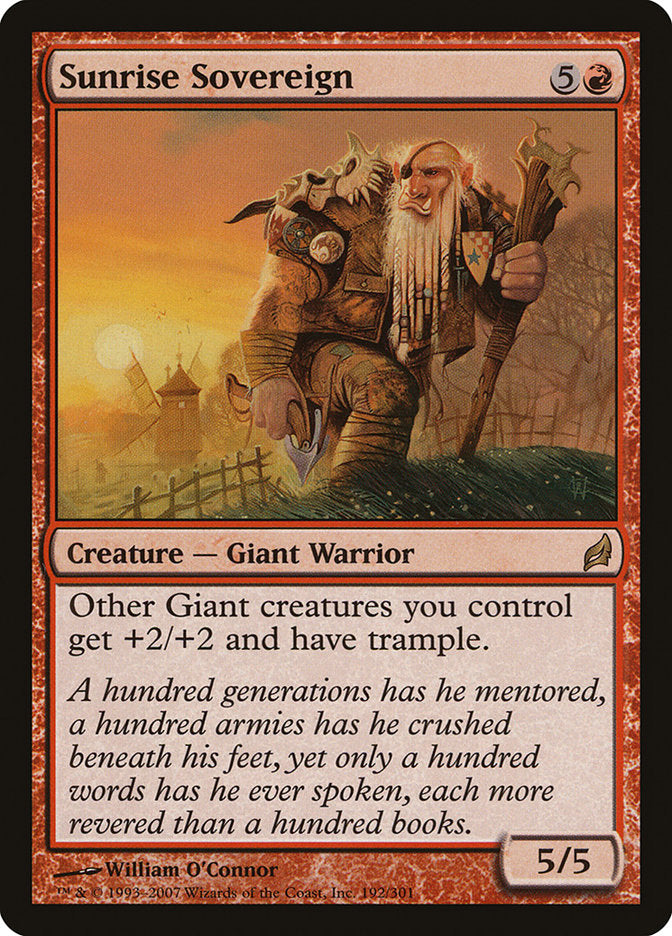 lorwyn mtg cards MtG Lorwyn Rare Sunrise Sovereign #192