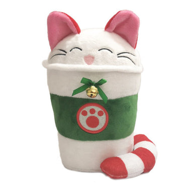 Peppermint Mocha Christmas Holiday Cat Coffee Plush