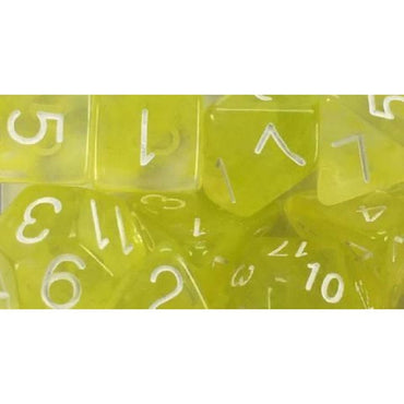 15ct Dice Set: Ochre Jelly with White numbers